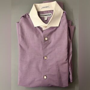 Express extra slim fit Purple and White Dress Shirt